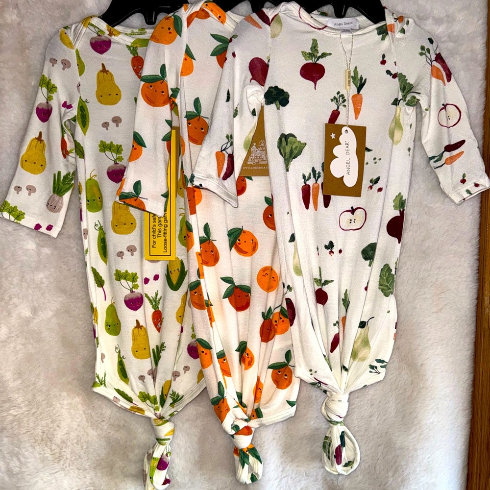 Fruit and veggie bamboo baby gown